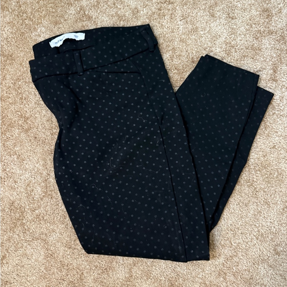 Old Navy Black Pants with Polka Dots